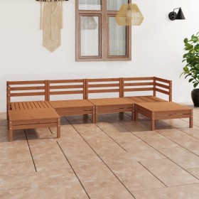 Gartenmöbel-Set 6-teilig aus massivem honigbraunem Kiefernholz von vidaXL, Gartensets - Ref: Foro24-3083337, Preis: 311,01 €,...