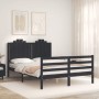 Estructura de cama con cabecero madera maciza negro 140x190 cm de vidaXL, Camas y somieres - Ref: Foro24-3194165, Precio: 170...