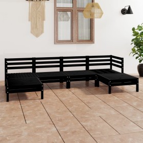 Gartenmöbel-Set 9-teilig aus schwarzem massivem Kiefernholz von vidaXL, Gartensets - Ref: Foro24-3083338, Preis: 294,27 €, Ra...