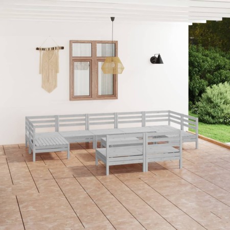 Gartenmöbel-Set 10-teilig aus massivem weißem Kiefernholz von vidaXL, Gartensets - Ref: Foro24-3083440, Preis: 425,67 €, Raba...