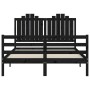 Estructura de cama con cabecero madera maciza negro 140x190 cm de vidaXL, Camas y somieres - Ref: Foro24-3194165, Precio: 170...