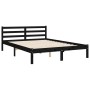 Estructura de cama con cabecero madera maciza negro 140x190 cm de vidaXL, Camas y somieres - Ref: Foro24-3194165, Precio: 170...