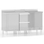 Commercial kitchen cabinets 3 units stainless steel by vidaXL, Restoration - Ref: Foro24-3083719, Price: 592,97 €, Discount: %