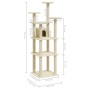 Cat scratcher with cream sisal posts 171 cm by vidaXL, Cat furniture - Ref: Foro24-171485, Price: 66,47 €, Discount: %