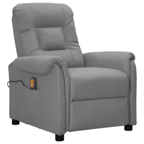 Sillón de masaje de cuero sintético gris de vidaXL, Sillones de masaje eléctricos - Ref: Foro24-338927, Precio: 225,93 €, Des...