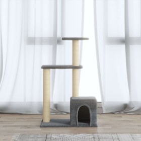 Rascador para gatos con postes de sisal gris claro 71 cm de vidaXL, Mobiliario para gatos - Ref: Foro24-171510, Precio: 40,99...