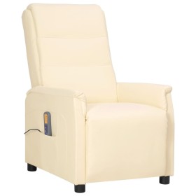 Sillón de masaje de cuero sintético crema de vidaXL, Sillones de masaje eléctricos - Ref: Foro24-338952, Precio: 203,99 €, De...