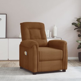 Sillón de masaje tela de microfibra marrón de vidaXL, Sillones de masaje eléctricos - Ref: Foro24-338936, Precio: 189,99 €, D...