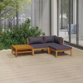 Garden furniture 4 pcs cushions solid acacia wood by vidaXL, Garden sets - Ref: Foro24-3086893, Price: 403,18 €, Discount: %