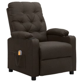 Sillón de masaje eléctrico tela marrón oscuro de vidaXL, Sillones de masaje eléctricos - Ref: Foro24-339117, Precio: 223,84 €...