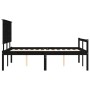 Estructura de cama con cabecero madera maciza negro 140x200 cm de vidaXL, Camas y somieres - Ref: Foro24-3195485, Precio: 152...