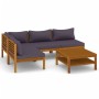 Garden furniture 5 pcs cushions solid acacia wood by vidaXL, Garden sets - Ref: Foro24-3086919, Price: 608,99 €, Discount: %