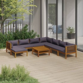 9-piece garden furniture set with cushions, made of solid acacia wood. by vidaXL, Garden sets - Ref: Foro24-3086913, Price: 1...