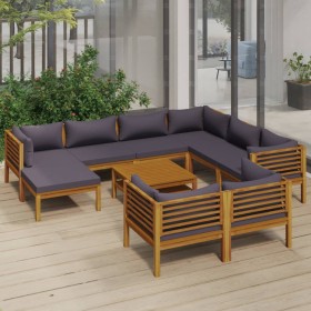 Garden furniture 10 pcs cushions solid acacia wood by vidaXL, Garden sets - Ref: Foro24-3086909, Price: 1,00 €, Discount: %