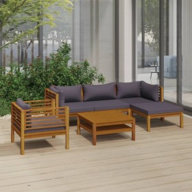 Garden furniture set 6 pieces with cushions solid acacia wood by vidaXL, Garden sets - Ref: Foro24-3086896, Price: 853,99 €, ...