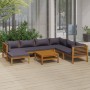 Garden furniture 8 pcs cushions solid acacia wood by vidaXL, Garden sets - Ref: Foro24-3086908, Price: 1,00 €, Discount: %