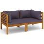 2-seater garden sofa with solid acacia wood cushion by vidaXL, Garden sets - Ref: Foro24-3086899, Price: 371,23 €, Discount: %