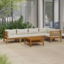 Garden furniture 6 pcs cream cushions solid acacia wood by vidaXL, Garden sets - Ref: Foro24-3086950, Price: 880,92 €, Discou...