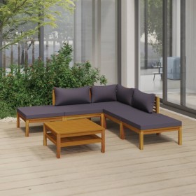 Garden furniture 6 pcs cushions solid acacia wood by vidaXL, Garden sets - Ref: Foro24-3086892, Price: 676,99 €, Discount: %