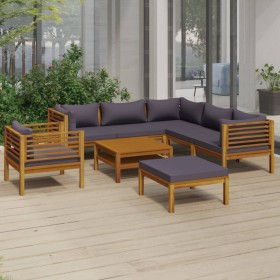 Muebles de jardín 8 pzas cojines madera maciza de acacia de vidaXL, Conjuntos de jardín - Ref: Foro24-3086907, Precio: 1,00 €...