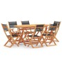 Garden dining set 7 pieces black textilene eucalyptus wood by vidaXL, Garden sets - Ref: Foro24-3086962, Price: 524,51 €, Dis...