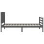 Gray solid wood bed frame with headboard 100x200 cm by vidaXL, Beds and slatted bases - Ref: Foro24-3194758, Price: 129,68 €,...