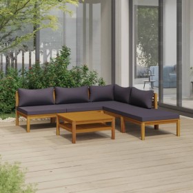 Garden furniture 6 pcs cushions solid acacia wood by vidaXL, Garden sets - Ref: Foro24-3086916, Price: 724,99 €, Discount: %