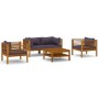 Garden furniture 5 pcs cushions solid acacia wood by vidaXL, Garden sets - Ref: Foro24-3086902, Price: 932,81 €, Discount: %