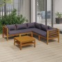 Gartenmöbel 6 Stück Kissen aus massivem Akazienholz von vidaXL, Gartensets - Ref: Foro24-3086905, Preis: 859,12 €, Rabatt: %