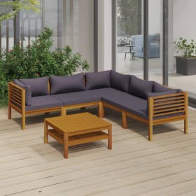 Garden furniture set 6 pieces with cushions solid acacia wood by vidaXL, Garden sets - Ref: Foro24-3086905, Price: 859,12 €, ...