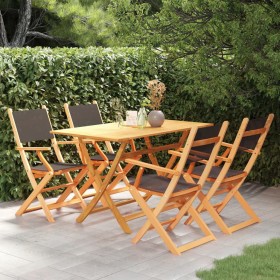 Garden dining set 5 pieces solid black eucalyptus wood by vidaXL, Garden sets - Ref: Foro24-3086958, Price: 274,99 €, Discoun...