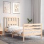 Bed frame with solid wood headboard 100x200 cm by vidaXL, Beds and slatted bases - Ref: Foro24-3194561, Price: 94,99 €, Disco...