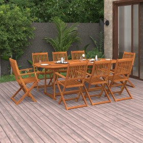 Garden dining set 9 pieces solid acacia wood by vidaXL, Garden sets - Ref: Foro24-3086974, Price: 667,99 €, Discount: %