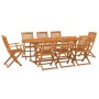 Set de comedor de jardín 9 piezas madera maciza de acacia de vidaXL, Conjuntos de jardín - Ref: Foro24-3086974, Precio: 658,0...