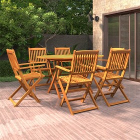 Garden dining set 7 pieces solid acacia wood by vidaXL, Garden sets - Ref: Foro24-3086997, Price: 422,71 €, Discount: %