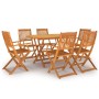 Garten-Essgruppe 7-teilig aus massivem Akazienholz von vidaXL, Gartensets - Ref: Foro24-3086997, Preis: 422,71 €, Rabatt: %