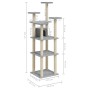 Cat scratching post with light gray sisal posts 171 cm by vidaXL, Cat furniture - Ref: Foro24-171486, Price: 51,99 €, Discoun...