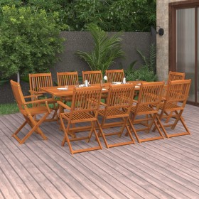 11-piece solid acacia wood garden dining set by vidaXL, Garden sets - Ref: Foro24-3086987, Price: 740,40 €, Discount: %