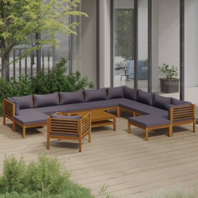 Garden furniture set 12 pieces with cushions solid acacia wood by vidaXL, Garden sets - Ref: Foro24-3086911, Price: 1,00 €, D...