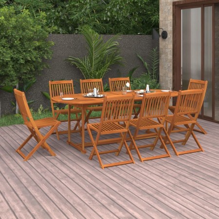 Set de comedor de jardín 9 piezas madera maciza de acacia de vidaXL, Conjuntos de jardín - Ref: Foro24-3086976, Precio: 616,8...