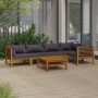 Garden furniture set 6 pieces with cushions solid acacia wood by vidaXL, Garden sets - Ref: Foro24-3086918, Price: 859,12 €, ...