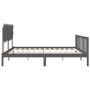 Estructura de cama con cabecero madera maciza gris 200x200 cm de vidaXL, Camas y somieres - Ref: Foro24-3193488, Precio: 169,...