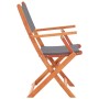 Folding garden chairs 6 pcs eucalyptus wood gray textilene by vidaXL, Garden chairs - Ref: Foro24-3086964, Price: 396,31 €, D...