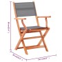 Folding garden chairs 6 pcs eucalyptus wood gray textilene by vidaXL, Garden chairs - Ref: Foro24-3086964, Price: 396,31 €, D...