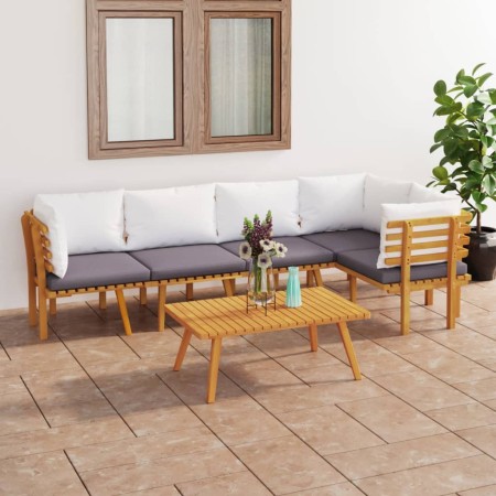 6-piece garden furniture set with solid acacia wood and cushions by vidaXL, Garden sets - Ref: Foro24-3087027, Price: 456,99 ...