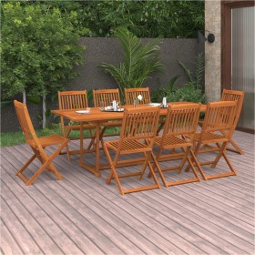 Set de comedor para jardín 9 piezas madera maciza de acacia de vidaXL, Conjuntos de jardín - Ref: Foro24-3086988, Precio: 621...