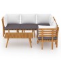 6-piece garden furniture set with solid acacia wood and cushions by vidaXL, Garden sets - Ref: Foro24-3087027, Price: 456,99 ...