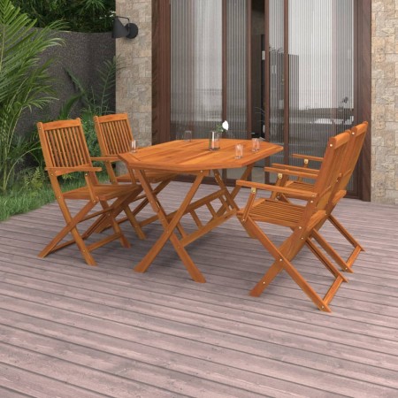 Juego de comedor de jardín 5 piezas madera maciza de acacia de vidaXL, Conjuntos de jardín - Ref: Foro24-3086996, Precio: 328...