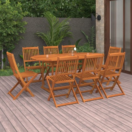 Set de comedor de jardín 9 piezas madera maciza de acacia de vidaXL, Conjuntos de jardín - Ref: Foro24-3086973, Precio: 568,4...