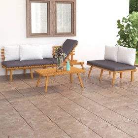 3-piece garden furniture set with solid acacia wood and cushions by vidaXL, Garden sets - Ref: Foro24-3087012, Price: 569,18 ...